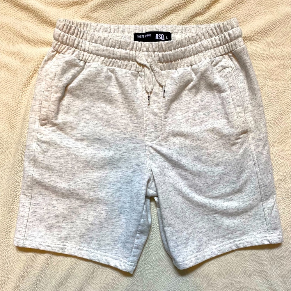 Boys large, RSQ sweat shots, light heather gray, rarely worn